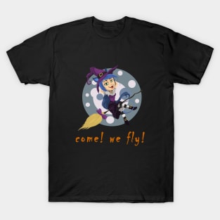 Come We Fly Shirt, Halloween Shirts, Fly Broom Shirt, Unisex Shirt, Sanderson Sisters Halloween Shirt, Witch Shirt, Halloween Gift for her T-Shirt